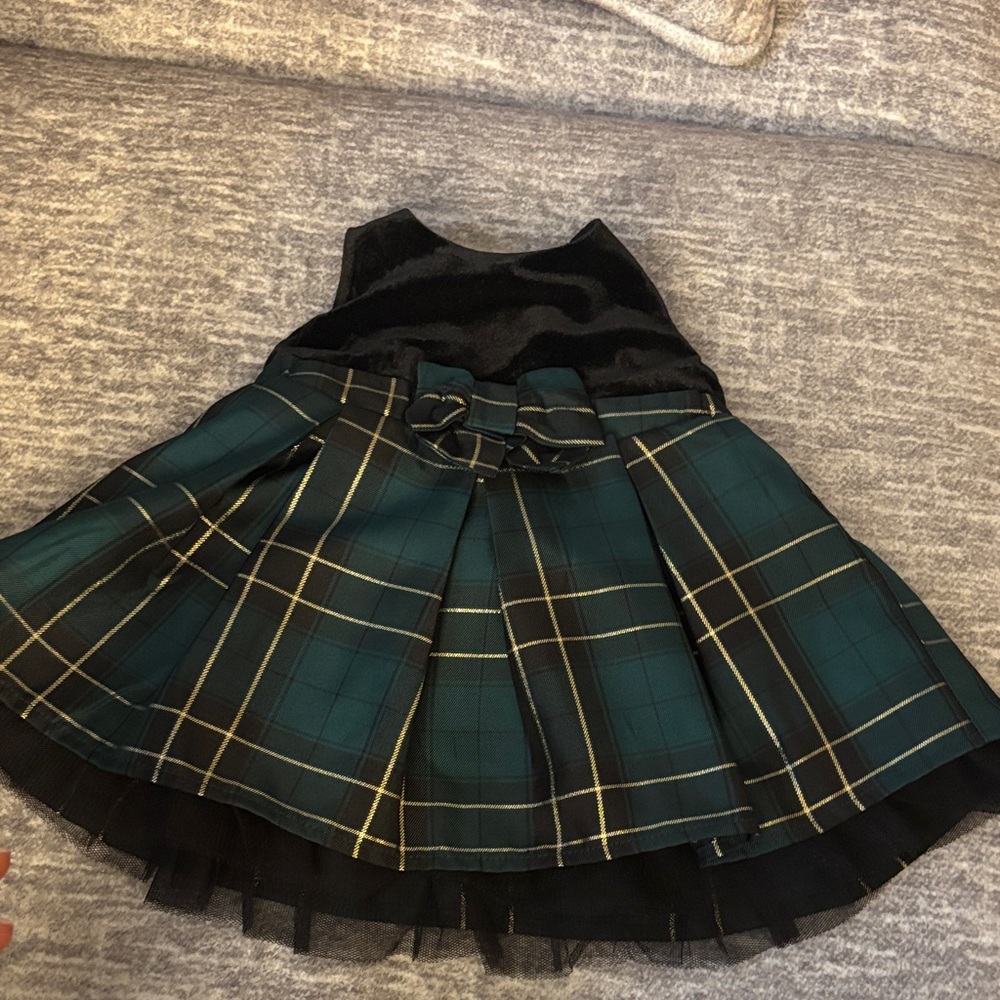The Children's Place Green and Black Plaid Dress